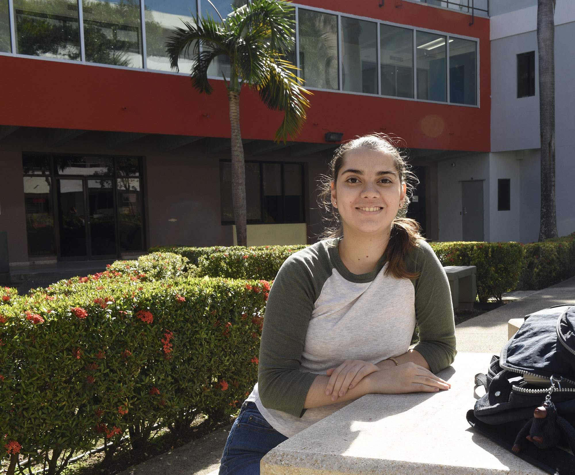 Genesis Rodriguez is a sophomore at la Universidad de Sagrado Corazon. Rodriguez said she has no regrets staying on the island after Hurricane Maria. “This is my home,” Rodriguez said. Photo by Lauren Lee