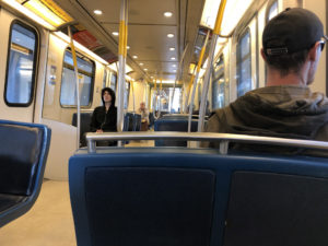 Social distancing on Canadian public transit.