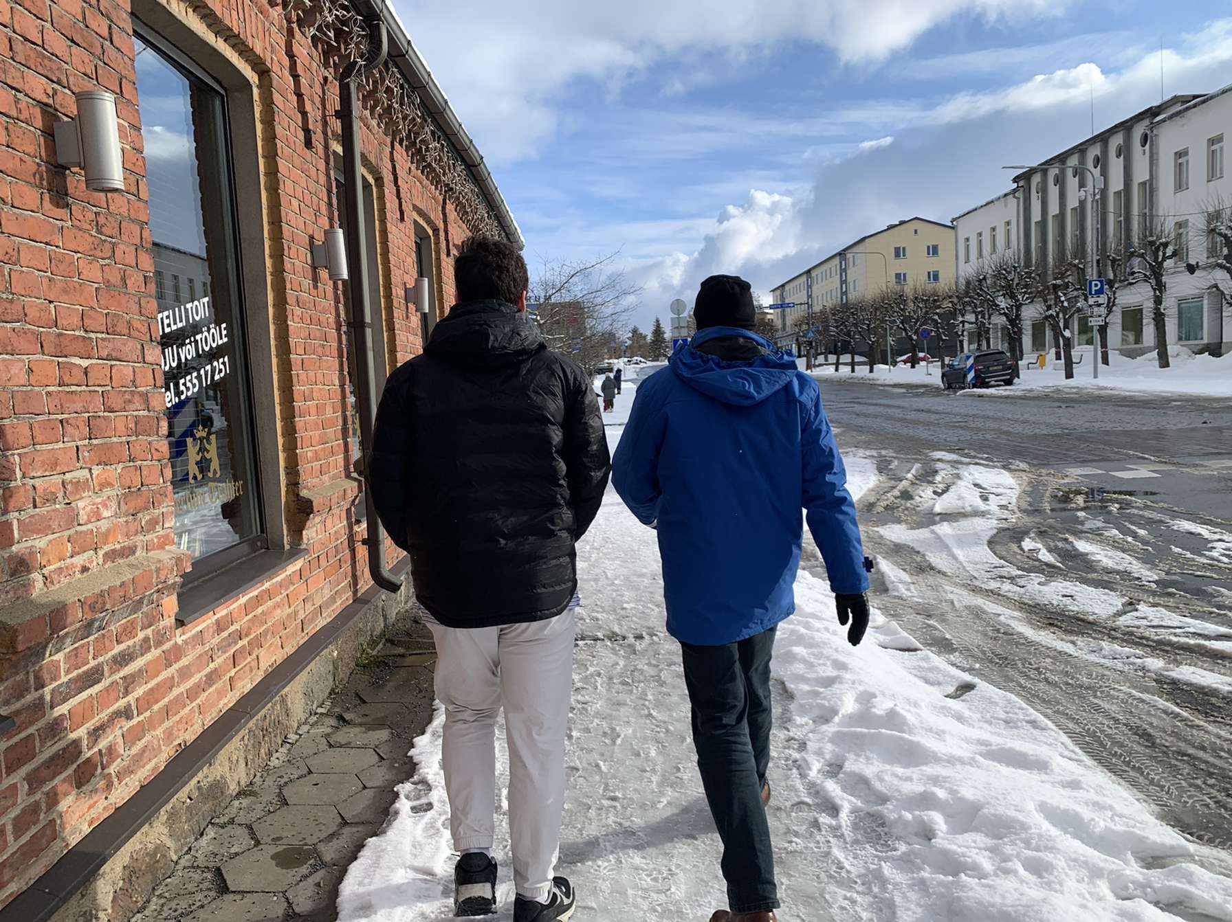 Walking the icy sidewalks in Estonia can be a risky undertaking