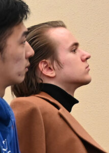 Danil listens during the class at the Tartu University.