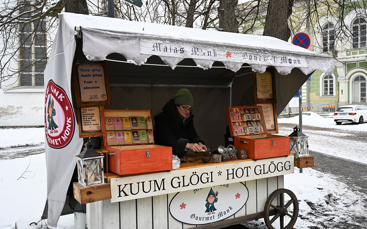 Irina Dominikovskaja works for Maias Munk, a family-owned chain of food stands in Tallinn’s medieval neighborhood.